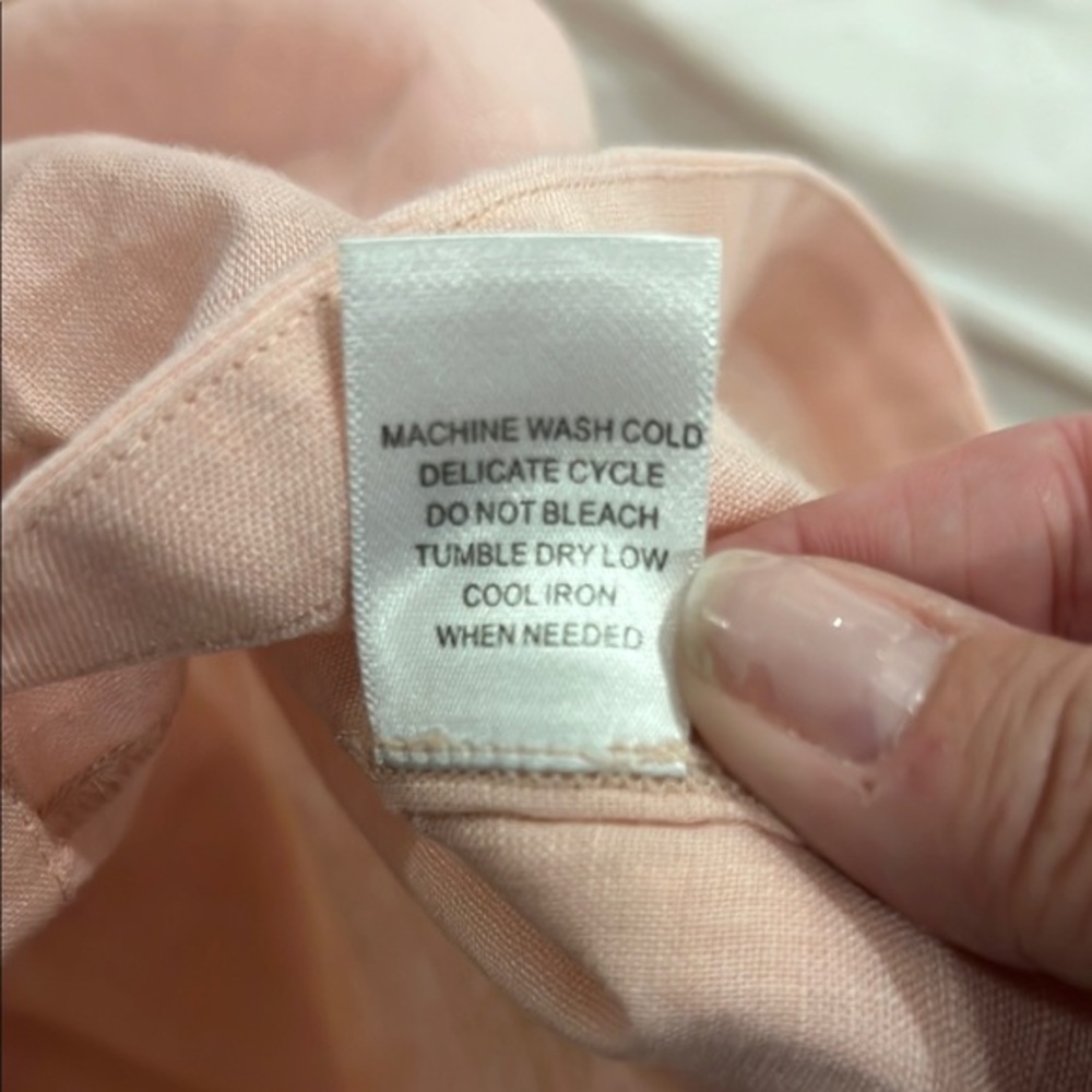 Michael Stars‎ linen Pink Relaxed Tunic with Mandarin Collar - Picture 7 of 8